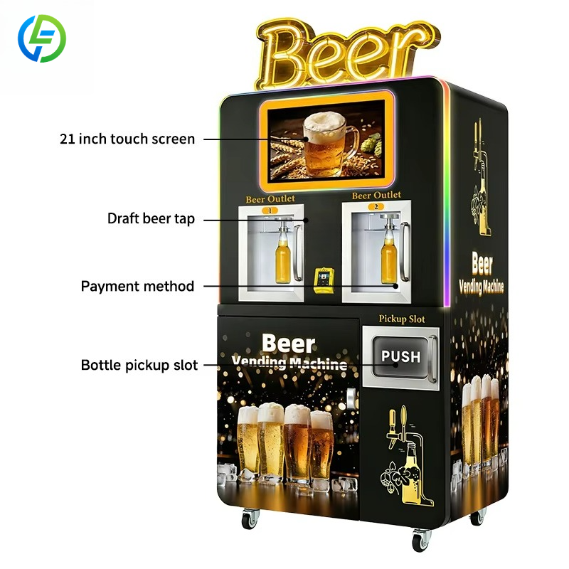 人気のあるデザインのカスタマイズされた公共ビール自動販売機用の無人熱い販売機
