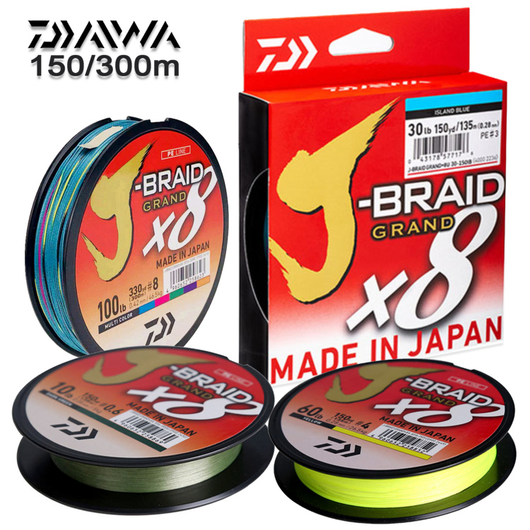 DAIWA オリジナル J-BRAID グランド 10 ポンドアップ 100 ポンド釣り糸 300 メートル 500 メートル 8X PE 8 ストランド編組日本川釣り