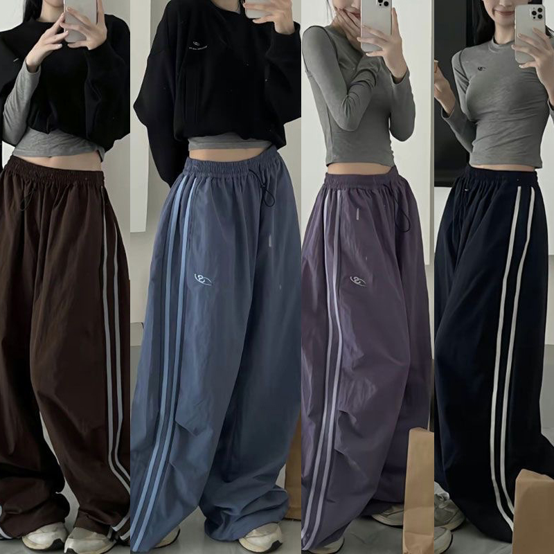 Y2K 女性カーゴパンツヴィンテージストリートだぶだぶワイドレッグスウェットパンツカジュアル巾着オーバーサイズポケットハイテクファッションズボン
