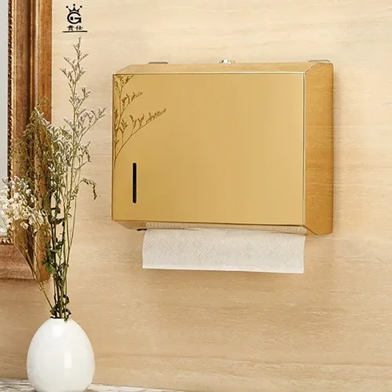 金属ティッシュホルダーゴールドペーパータオルディスペンサートイレットペーパーホルダーボックス浴室ステンレス鋼壁掛けパンチなし