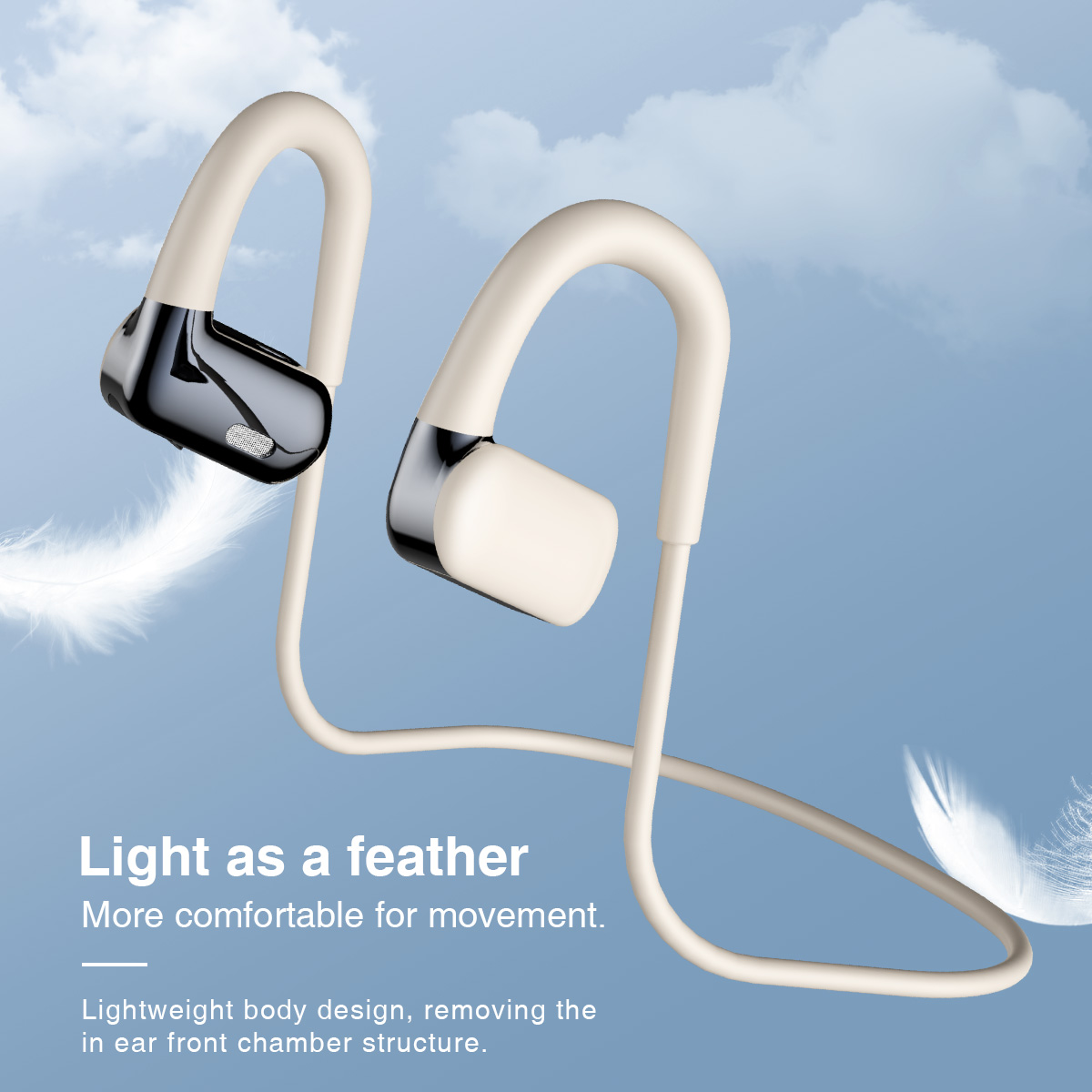 HM-50 骨伝導ワイヤレス Bluetooth ヘッドフォンスポーツ TWS Bluetooth ネックバンドヘッドセット補聴器イヤホンハンズフリー M