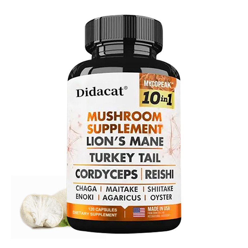 10 Mushroom Complex - Enhance Brain Memory and Concentration, Keep The Mind Clear, Relieve Stress, and Boost Immunity