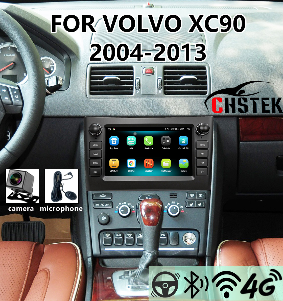 CHSTEK 4 グラムカーラジオボルボ XC90 2004-2013 Android システム GPS WIFI Bluetooth マルチメディアアップグレードモデル Vedio オーディオハンズフリー