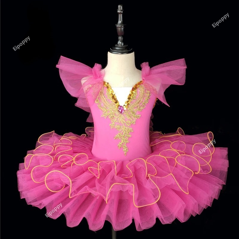 プロのバレリーナバレエチュチュ子供女の子 Adulto ダンス服子供パンケーキチュチュバレエ衣装レオタードバレエドレス