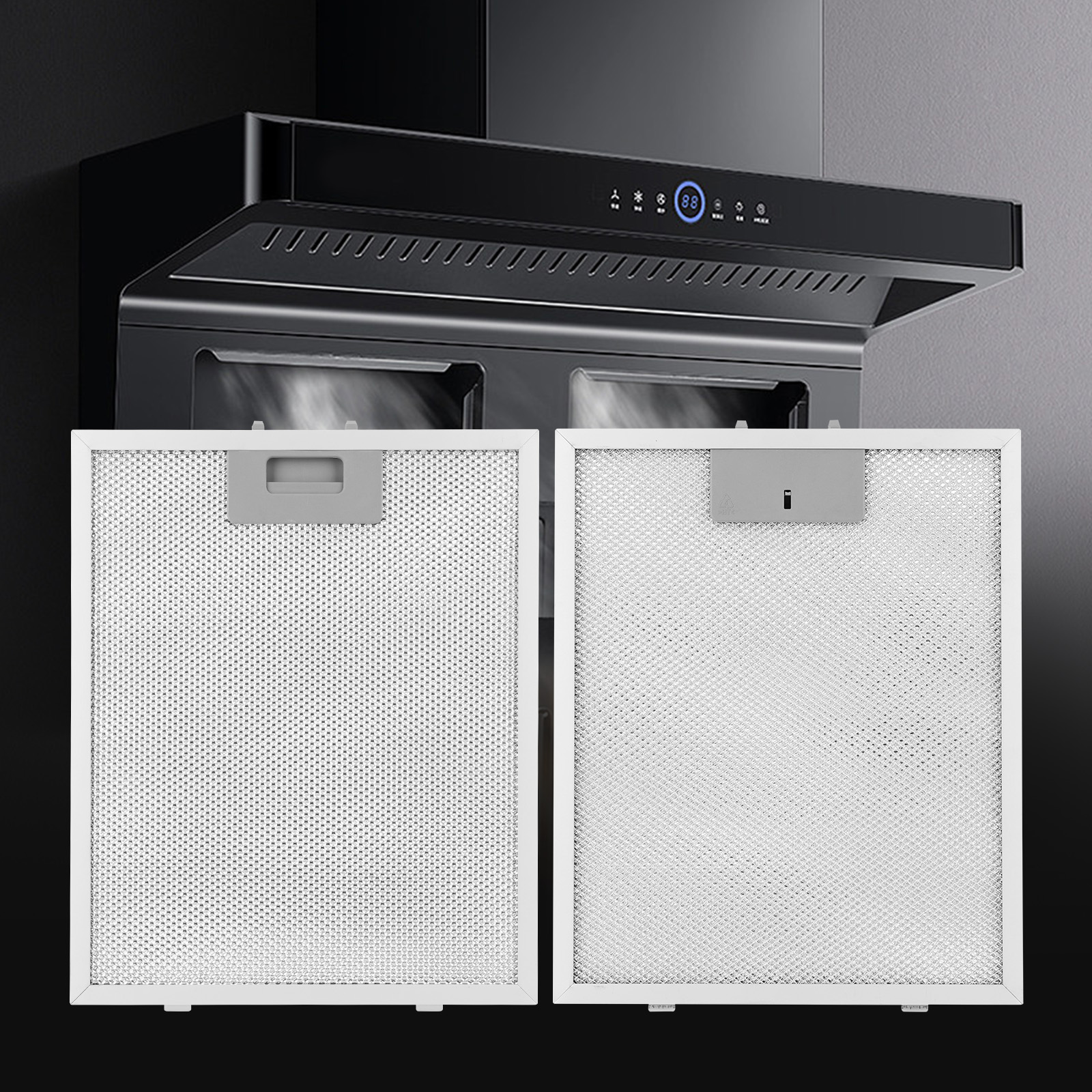 2 個レンジフードフィルター 320 × 260 ミリメートル炊飯器フードフィルター金属メッシュ抽出ベントフィルター家庭用キッチンレンジフードアクセサリー