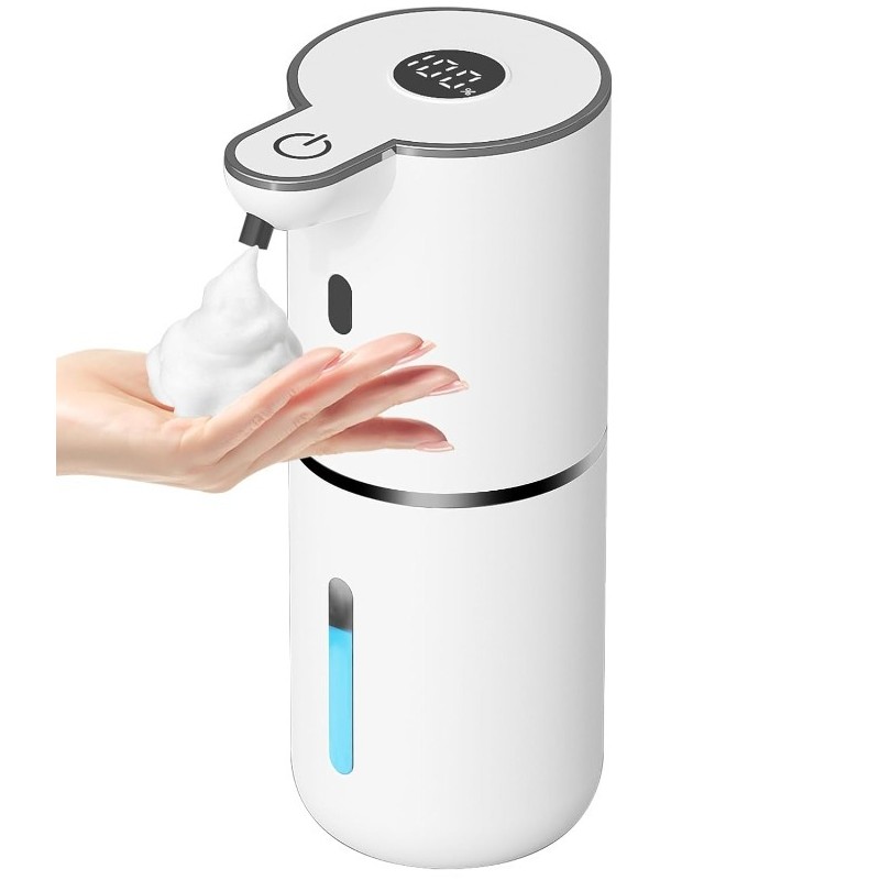 自動液体石鹸ディスペンサー、浴室キッチンアクセサリー用壁掛け、380mL、USB充電式、泡発生器