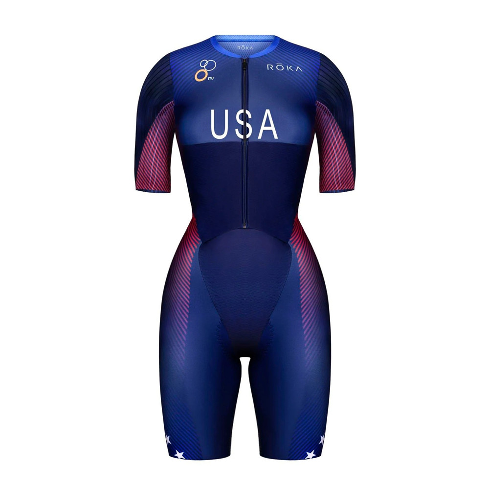 ROKA 夏半袖サイクリングジャージスキンスーツ Feminina バイクチームライディングスピードスーツジャンプスーツトライアスロントライスーツ Roupa Ciclismo