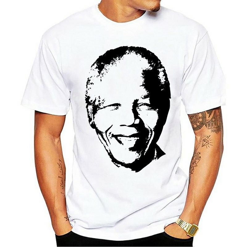 ネルソンマンデラミニマルアート Tシャツ O ネック夏の人格ファッションメンズ Tシャツ