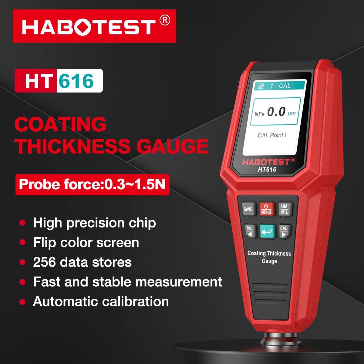 HABOTEST HT616 車のコーティング厚さ計 0-1500UM カーフィルム塗装厚さテスター測定グループで校正データを保存