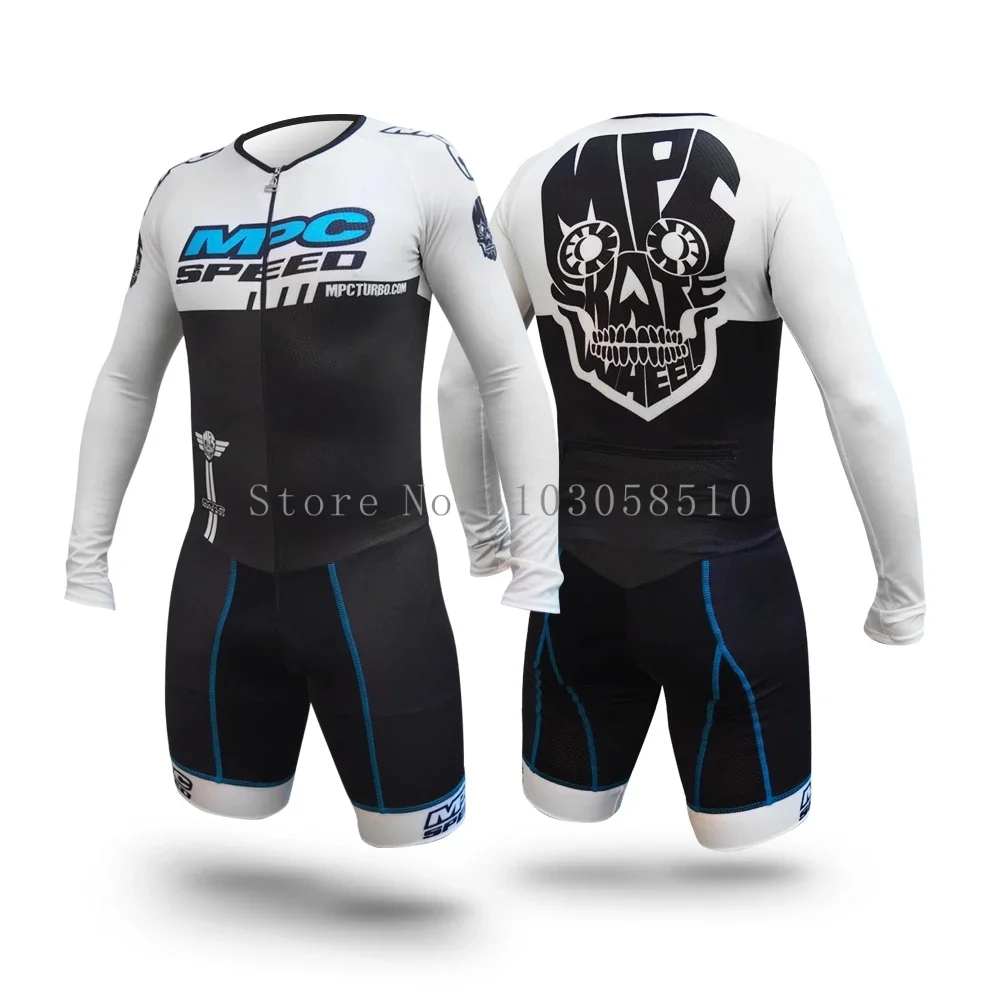 MPC ホイール 2025 男性半袖トライアスロンスーツスピードインラインローラースケートスキンスーツ高速スケート服クッションドレスなし