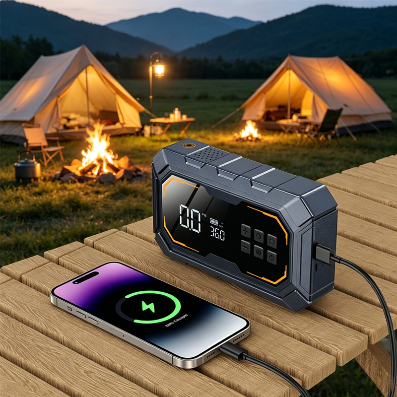 ハイパワーバンクポータブル 6000mAh 12V ジャンプスターター電源銀行供給画面ツール付き屋外車始動装置電話キャンプ