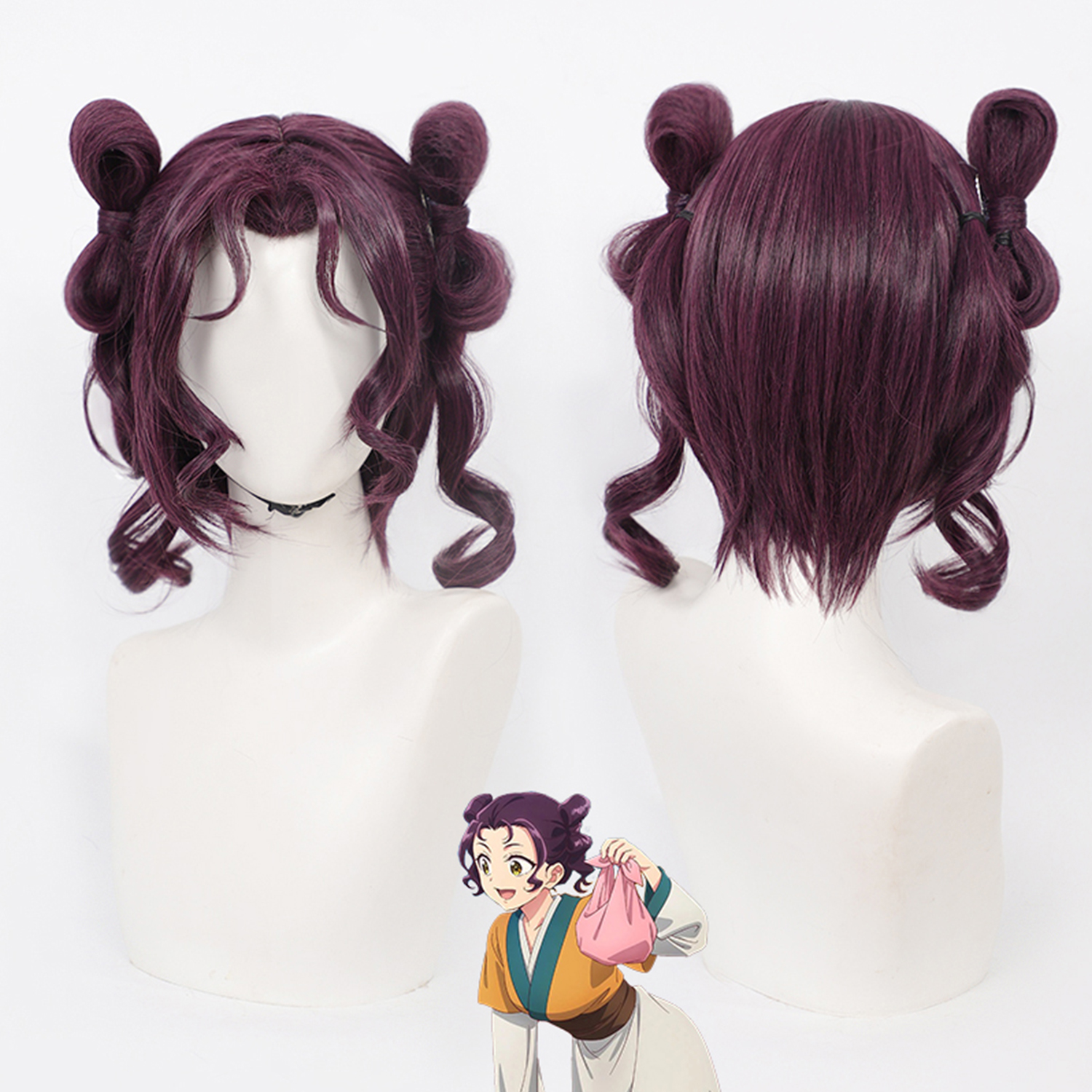 コスプレウィッグ薬屋の日記アニメウィッグ Lihua アニメゲームロールプレイグラブシニヨンウィッグ女性合成ウィッグウィッグキャップ付き