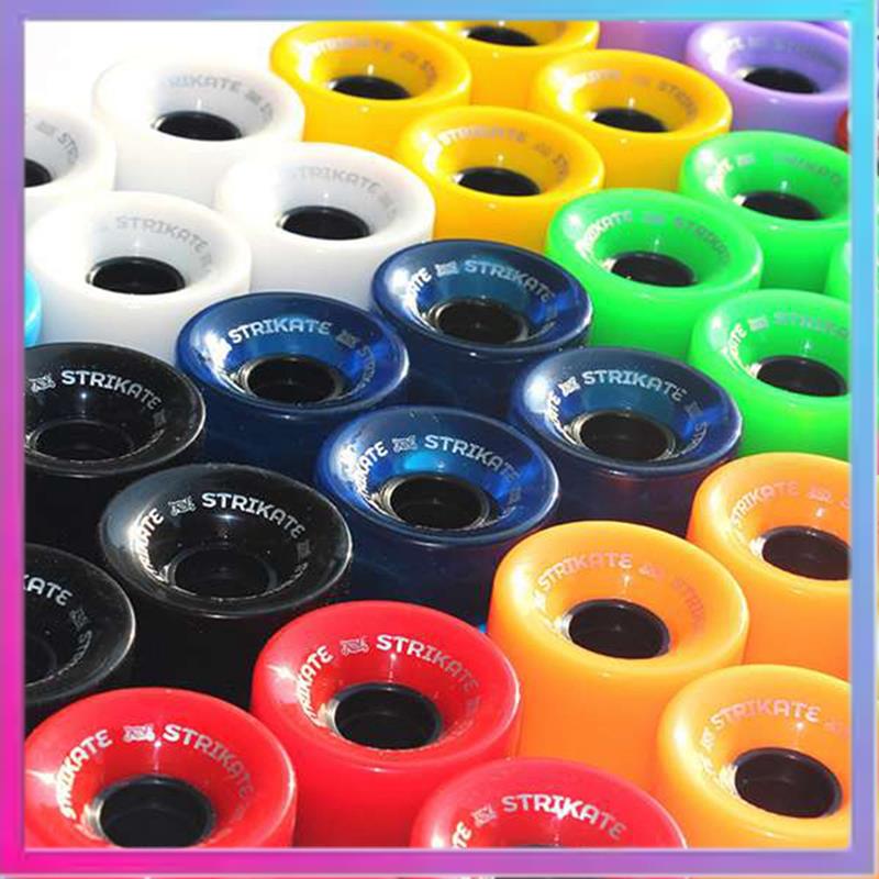 AB94-STRIKATE 4 個 60X45mm PU ホイールロングボードクルーザーホイールスケートボードホイール、透明オレンジ