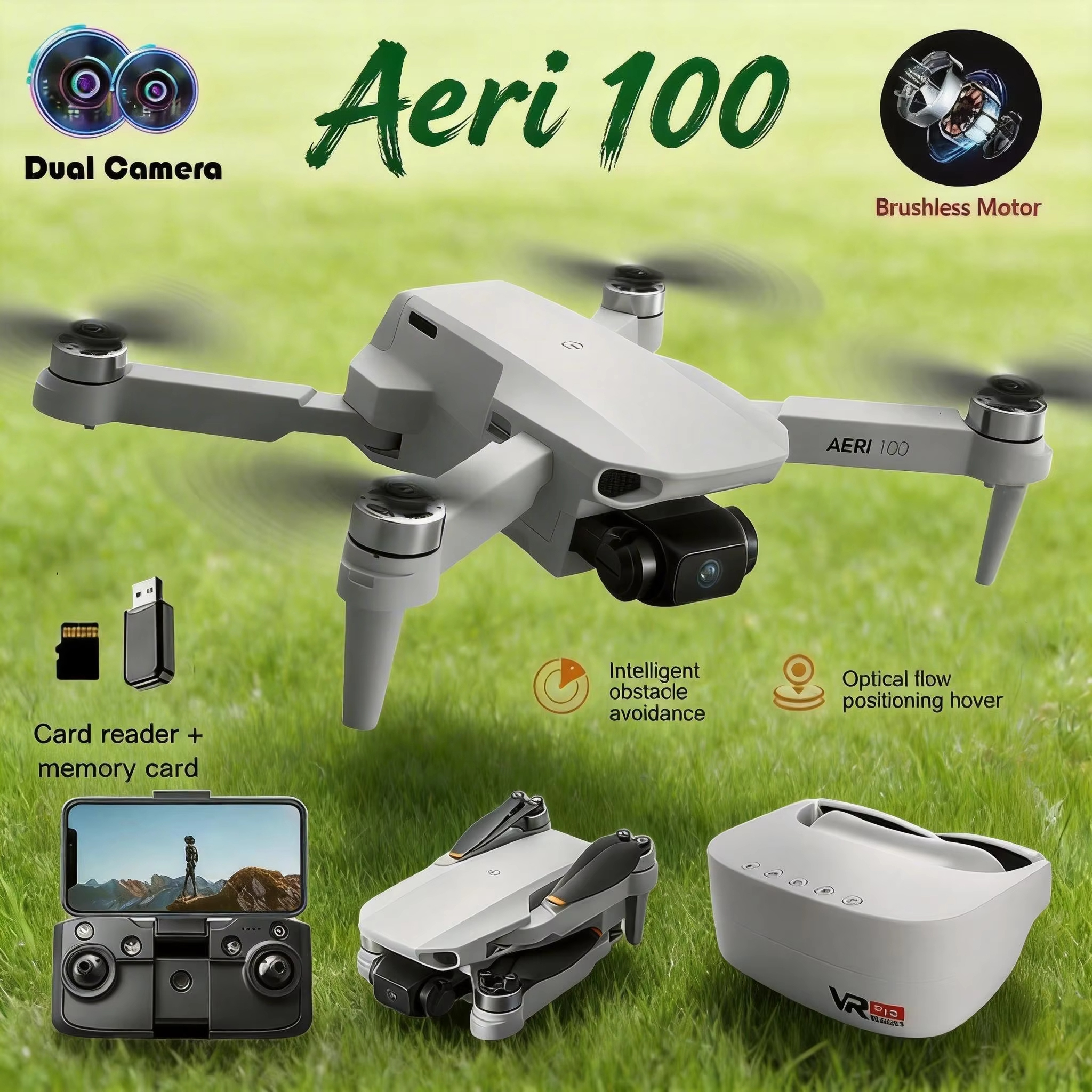 ホット Aeri100 ドローンプロフェッショナル HD カメラ WIFI FPV UAV VR メガネリモコン倍航空写真 Quadcopter 飛行機おもちゃ