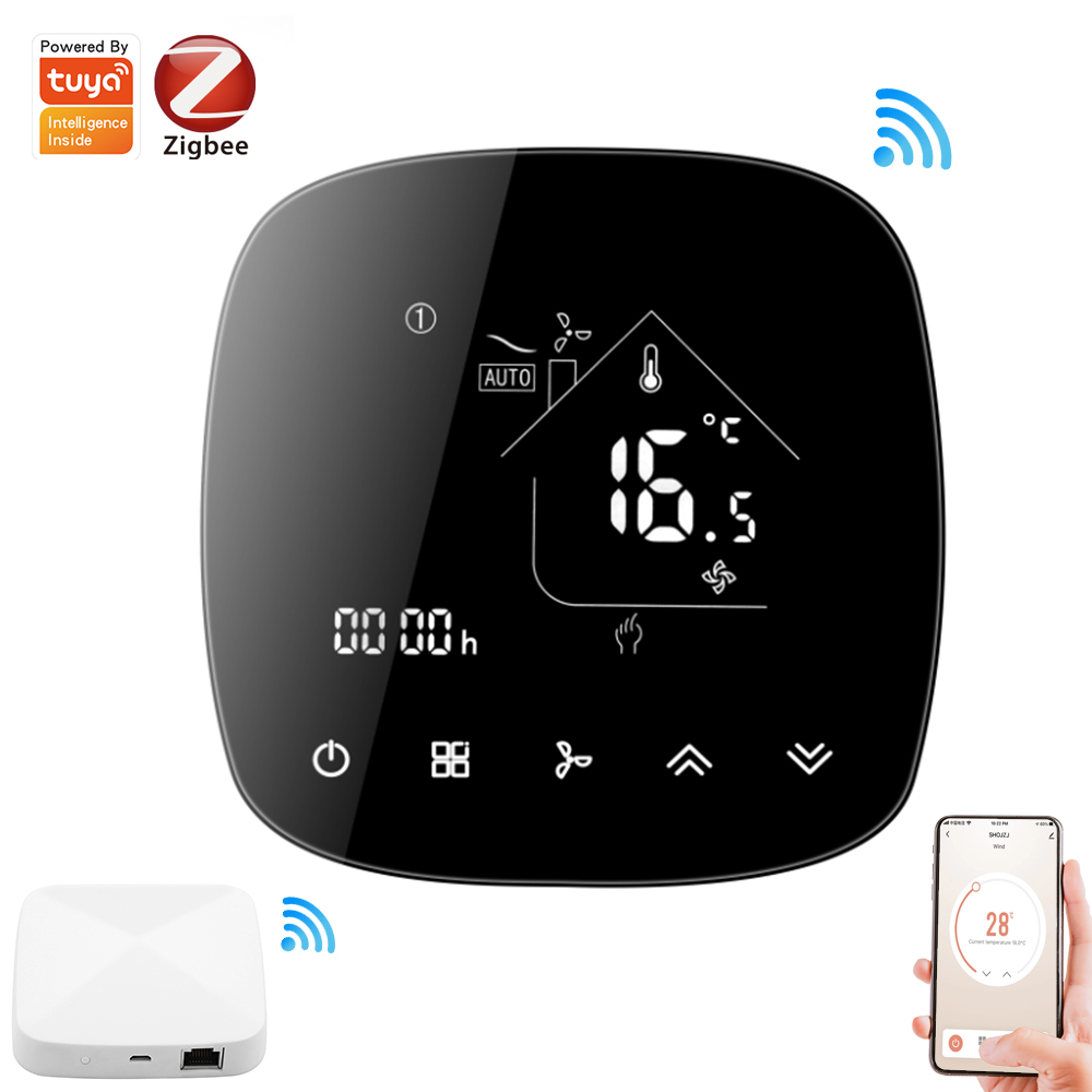 Zigbee スマートサーモスタットセントラルエアコンファンコイルユニット FCU 室温コントローラ冷却加熱換気
