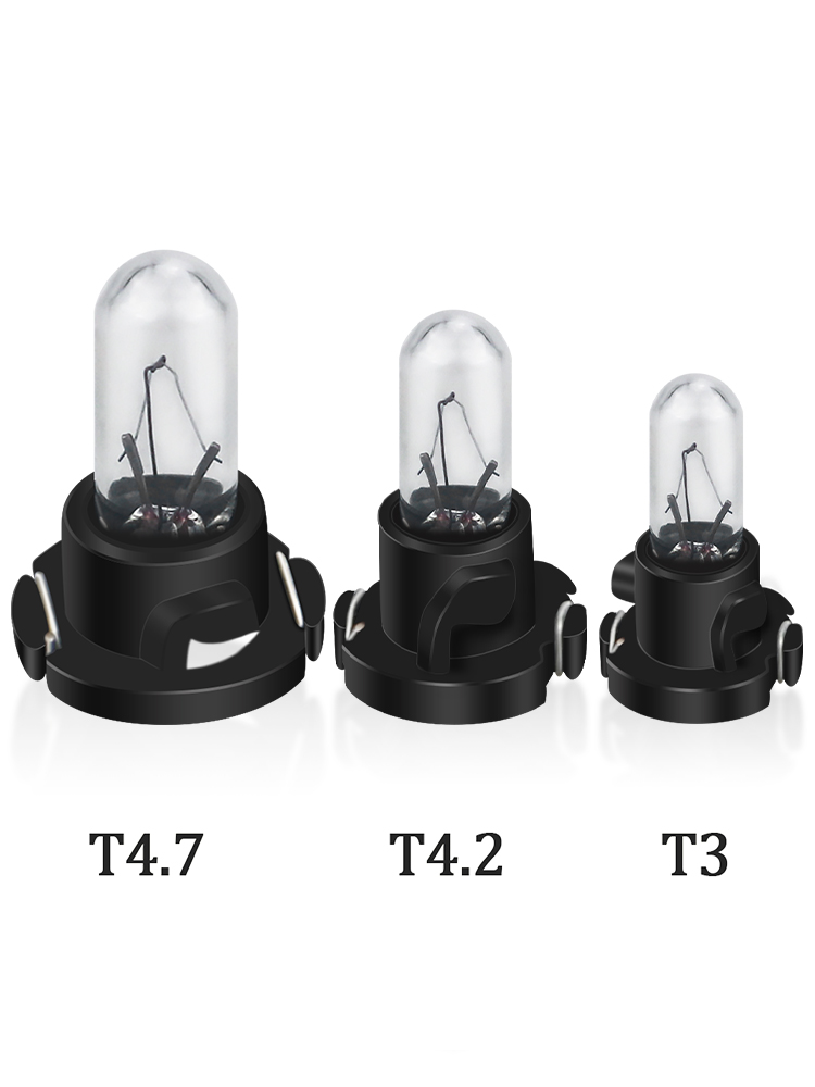 10 個車のインテリア計器電球 T4.7 T4.2 T3 12V 自動ダッシュボードランプ空調ボタンインジケータライトホワイト