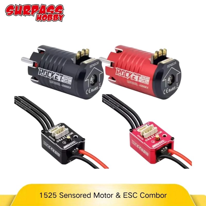 ROCKET-RC Mini1525 モーター KIWAMI 30A ESC センサー付きブラシレスコンボ 1/28 1/27 スケール RC ミニリモコンモスキートカー用