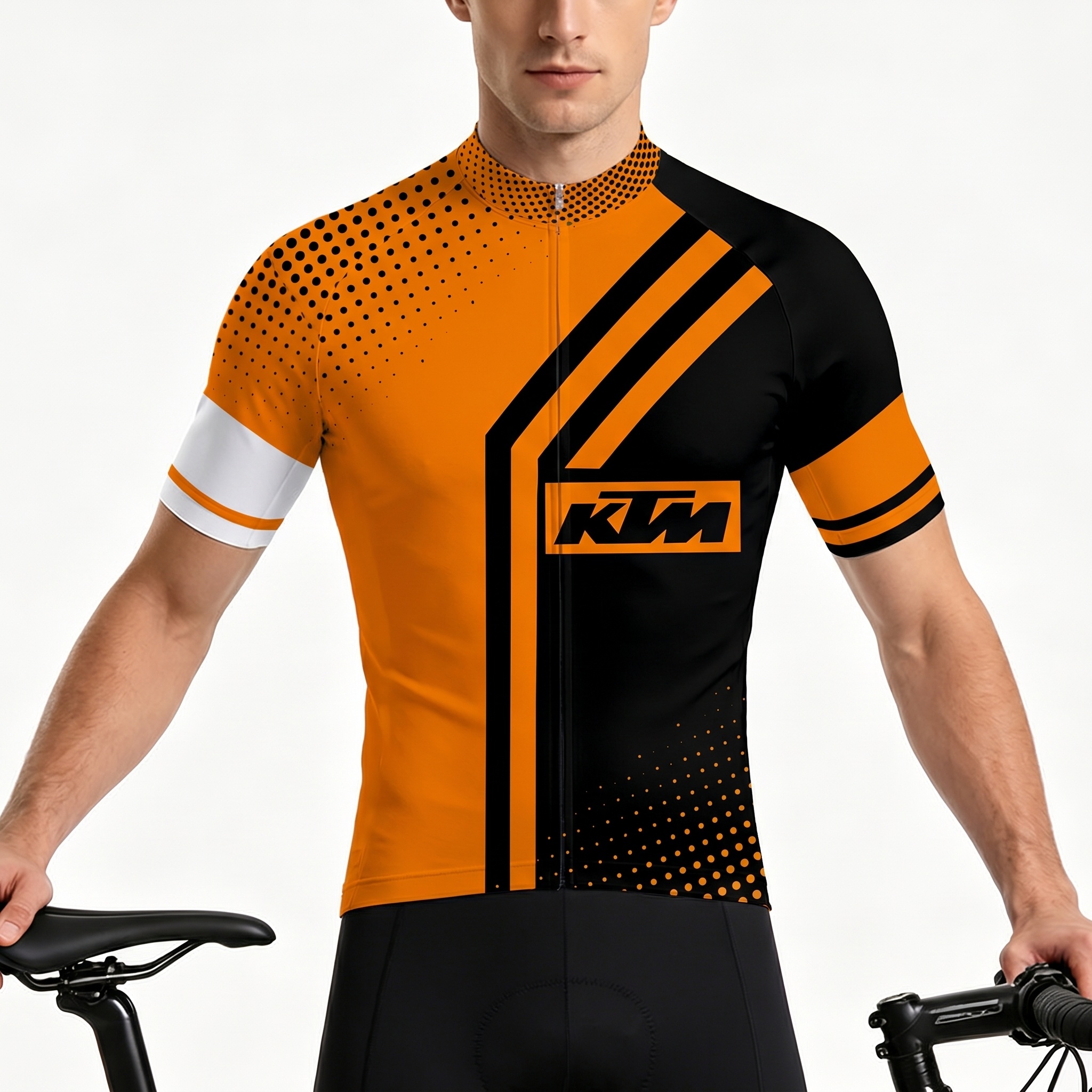 KTM プリント半袖サイクリング ジャージ通気性速乾プロのサイクリング ギア ロード マウンテン ライディング トレーニング用