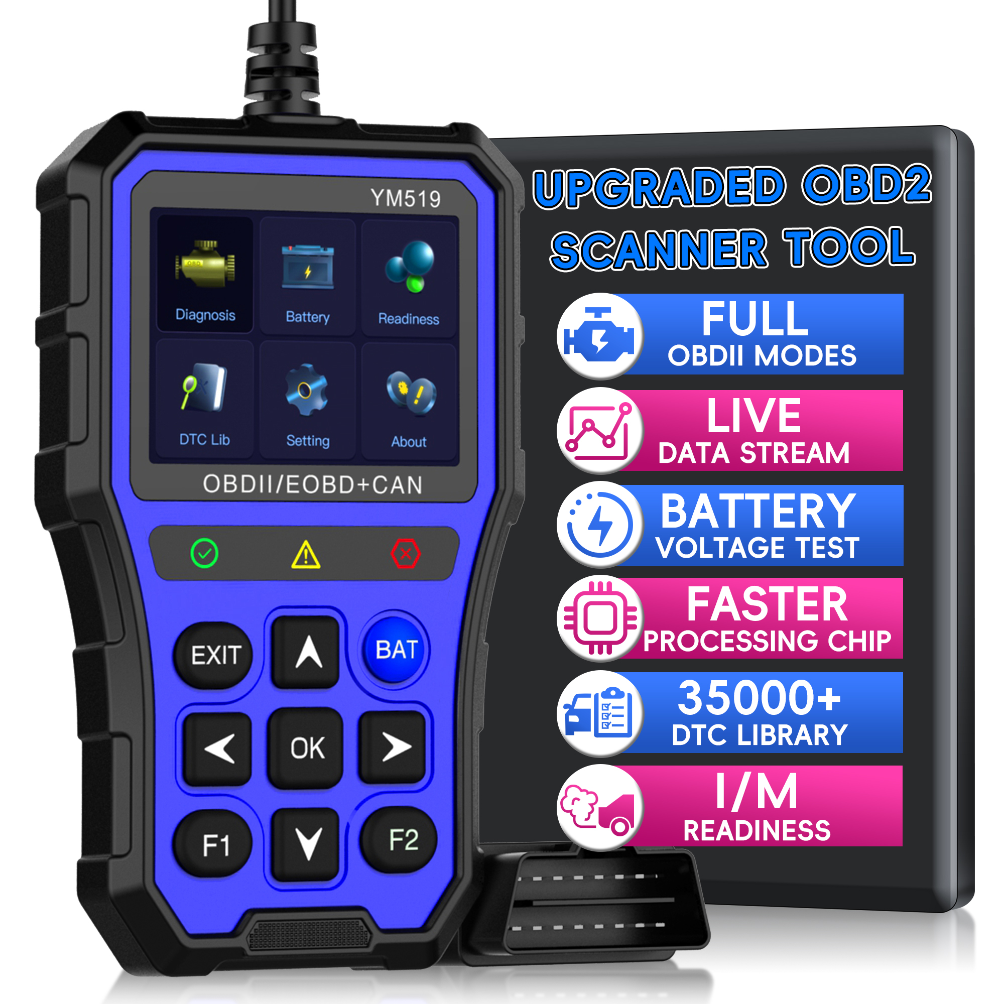OBD2 スキャナー診断スキャンツール、車コードリーダーリセットツールチェックエンジンライトスキャンツールカーアクセサリー読み取り修正クリアカー