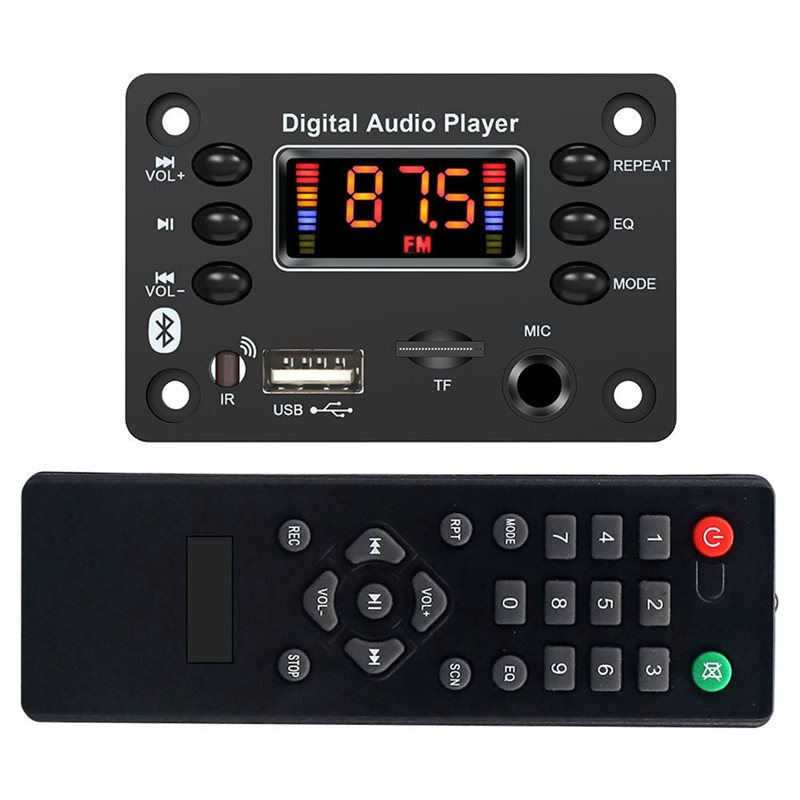 CJSD-DC12-15V Bluetooth アンプ 2X25w 付き車 MP3 デコーダボード、マイク入力インターフェイスを備えたオーディオアンプモジュール