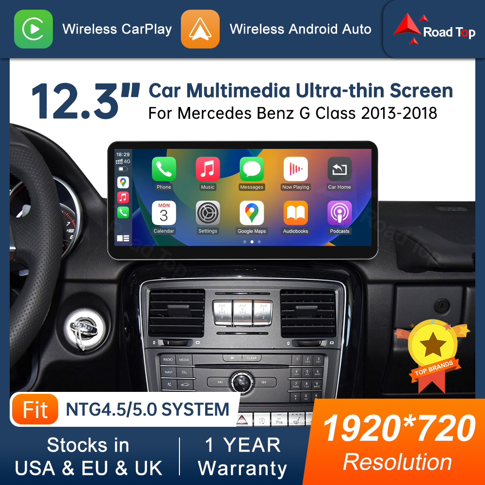12.3 ロードトップマルチメディアディスプレイベンツ G クラス 2013-2018 NTG4.5 5.0 タッチスクリーンワイヤレス Carplay ナビゲーション Android 自動