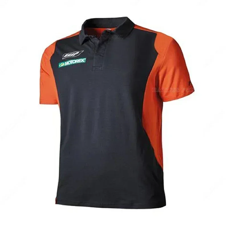 KTM オートバイレーシングチームバイクモトクロスモトポロシャツ服乗馬男性半袖通気性カジュアル服