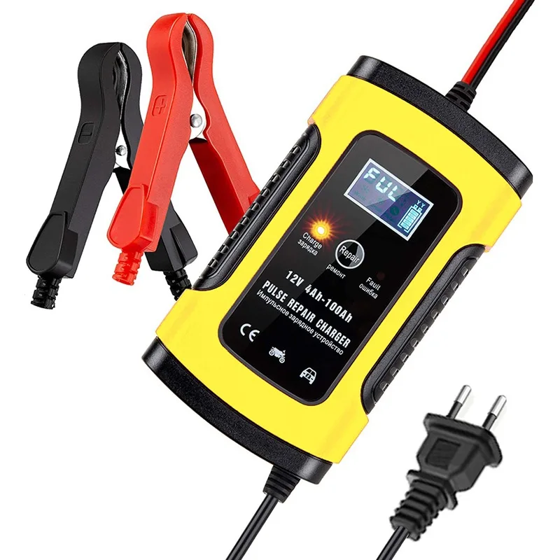 12V 6A 全自動車のバッテリー充電器電源パルス修理充電器ウェットドライ鉛酸バッテリー充電器デジタル LCD ディスプレイ