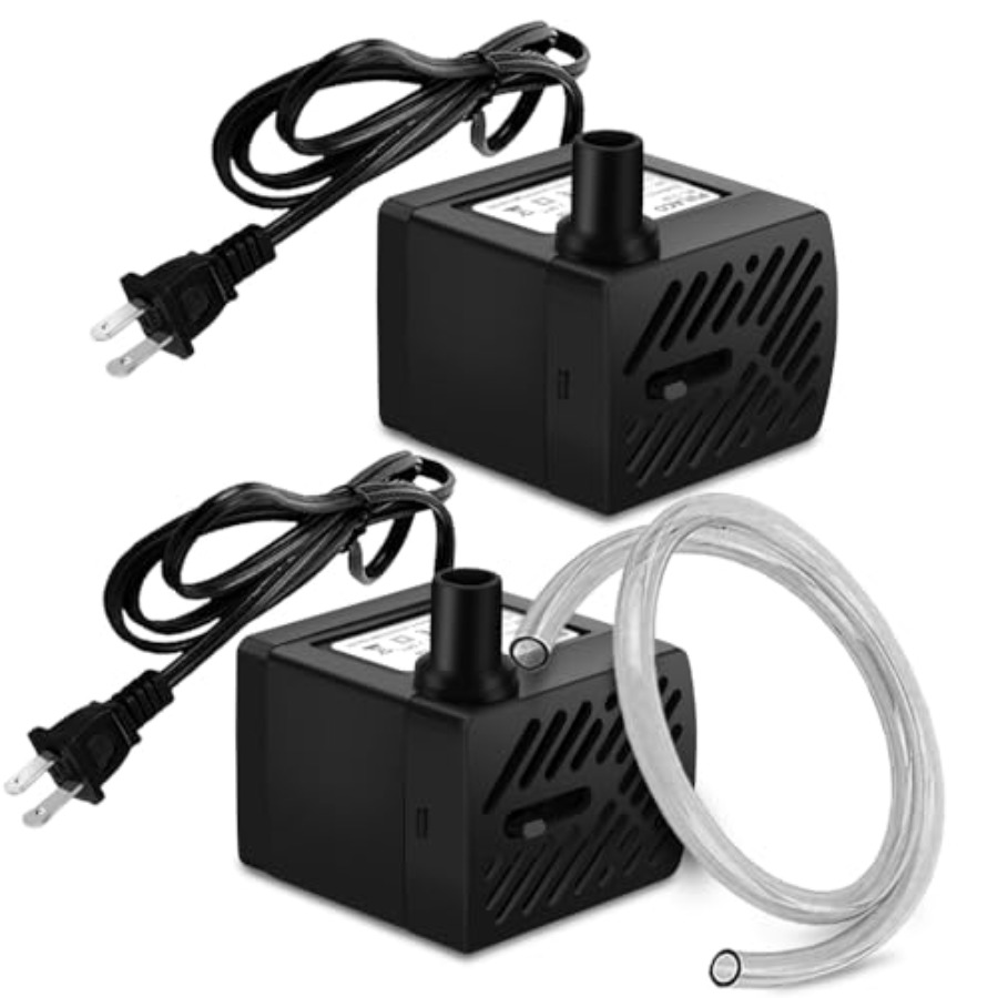 2 個ミニ噴水ポンプ 50GPH 3 ワット、水族館、小型水槽、ペット噴水、卓上用の超静かな水中ウォーターポンプ