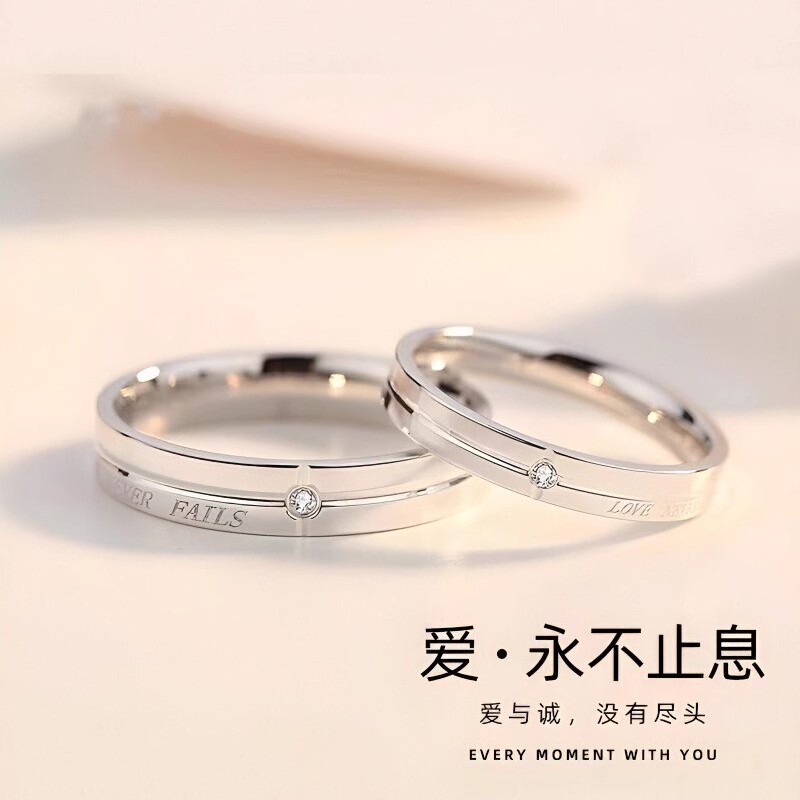 高級 18K ホワイト ゴールドとプラチナ PT950 メンズとレディースのカップル リング、マイクロセット モアッサナイト、普段使いに最適