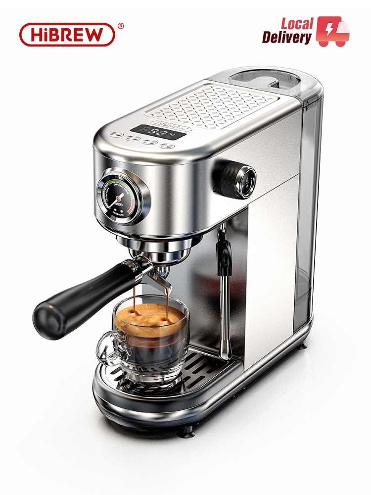 HiBREW 20Bar 半自動エスプレッソコーヒーマシン温度調節可能なコールド/ホットスーパースリムコーヒーメーカーカプチーノ H10B
