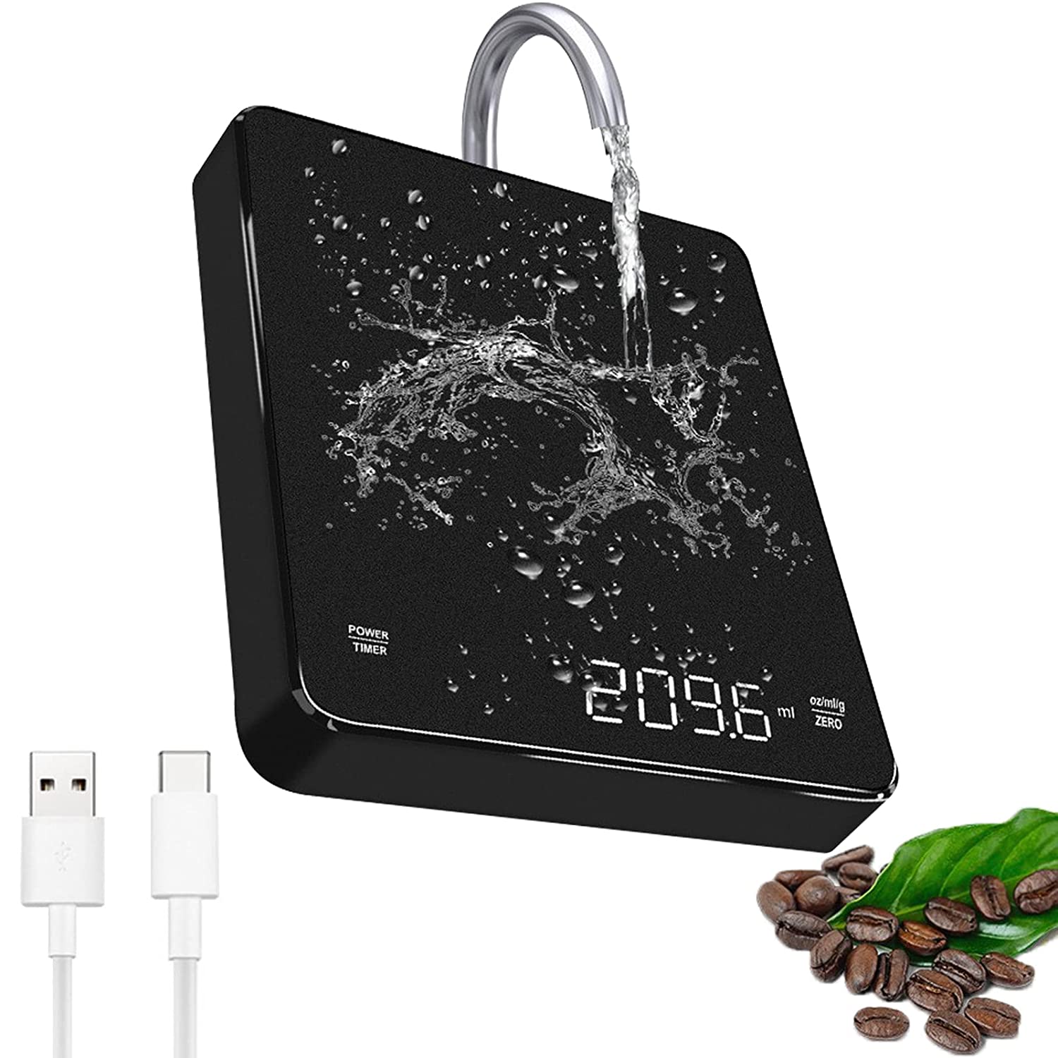 New Smart LED Screen Coffee Scale Kitchen Scales 3kg/0.1g Mirror+Basic+Electronic Scale Built-in Auto Timer Pour Over Espresso