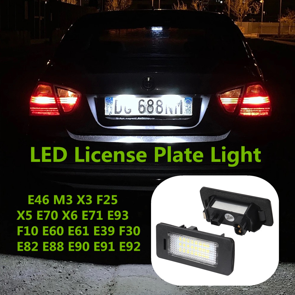 新しいエラーフリー LED 車のナンバープレート電球アクセサリー Bmw E91 E60 E61 E71 E72 X6 X5 E70 E39 M5 E82 E90 E92 E93 M3 E46