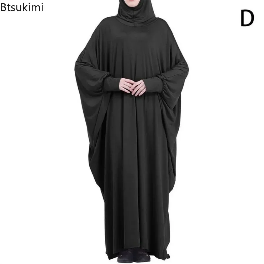 イスラム教徒ヒジャブアバヤ女性のためのバットスリーブフード付きささやかな祈りドレスレディース Jilbabs カフタンドバイサウジローブトルコイスラム服