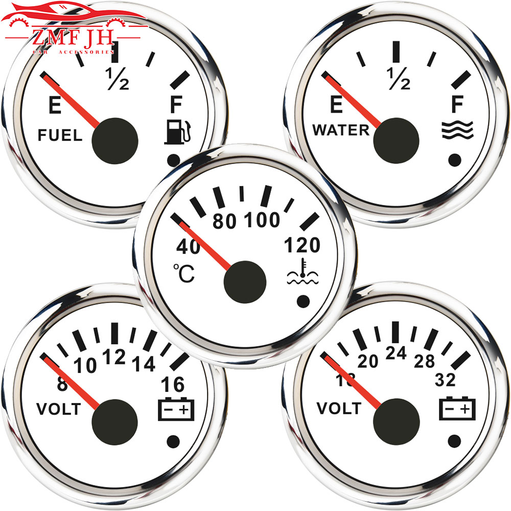 車マリンボートブーストアラームゲージ 2''52 ミリメートル油圧計水位燃料温度 12V 24V 電圧計アクセサリーメーター