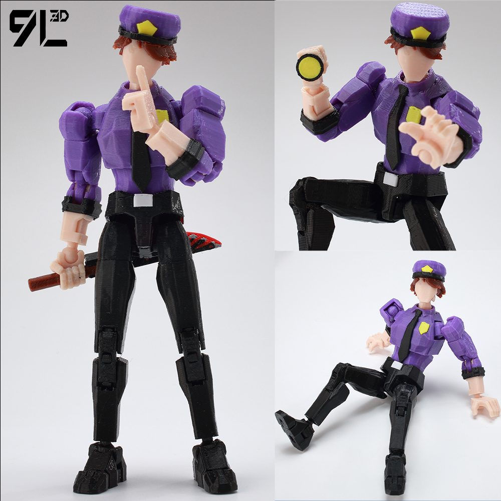 9L3D プリントホラーゲーム FNAF フレディ Fazbear のパープルガイ玩具アクションフィギュアアニメモデル Lucky13 ダミー Titan13 グッズモデル