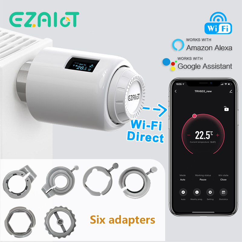 Tuya WiFi サーモスタット ラジエーター バルブ スマート TRV サーモスタット ヘッド加熱温度コントローラー Zigbee Alexa Google Home 不要