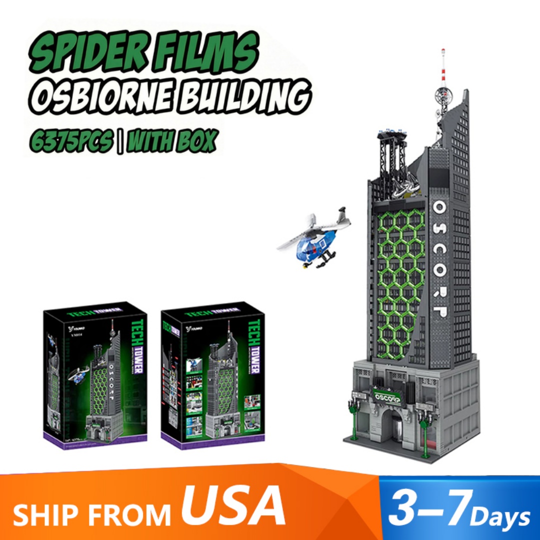 6375 個スパイダー Oscorp ヒーロータワー Ligging ビルディングブロックフィルム市クラシック建築モジュラーアセンブリモデルキット DIY おもちゃギフト