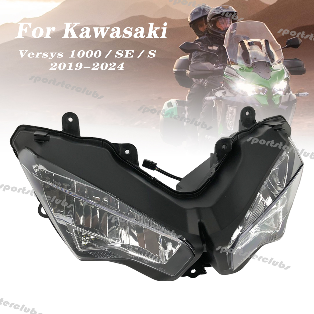 カワサキ 2019-2024 Versys 1000 KLZ1000 VERSYS1000 S/SE 2020 2021 2022 2023 オートバイフロント LED ヘッドライトアセンブリヘッドランプ