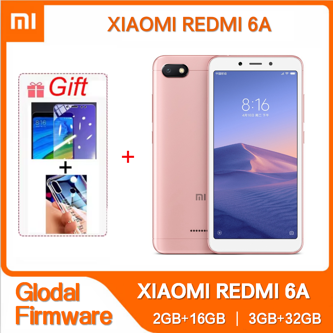 オリジナル Xiaomi Redmi 6A 3GB 32GB スマートフォン卸売 Xiaomi 携帯電話ロック解除 Android Google Play グローバル ファームウェア
