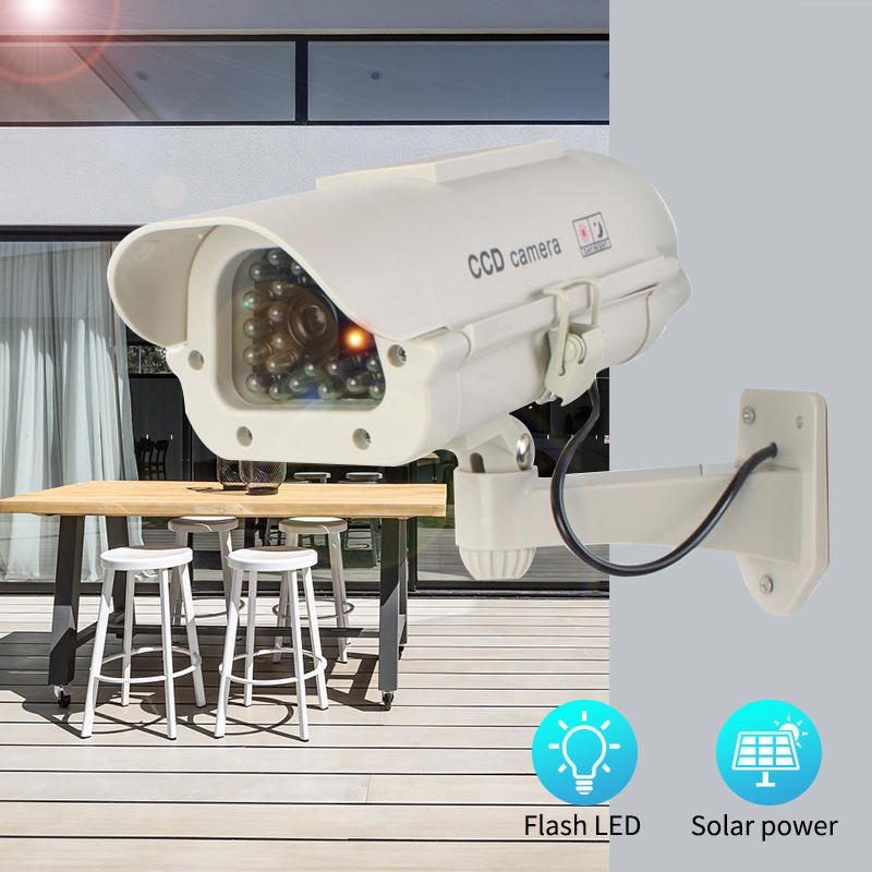 シミュレーションソーラーカメラ防水偽カメラダミー CCD セキュリティカメラ赤色点滅 Led ホームオフィス監視恐怖盗難