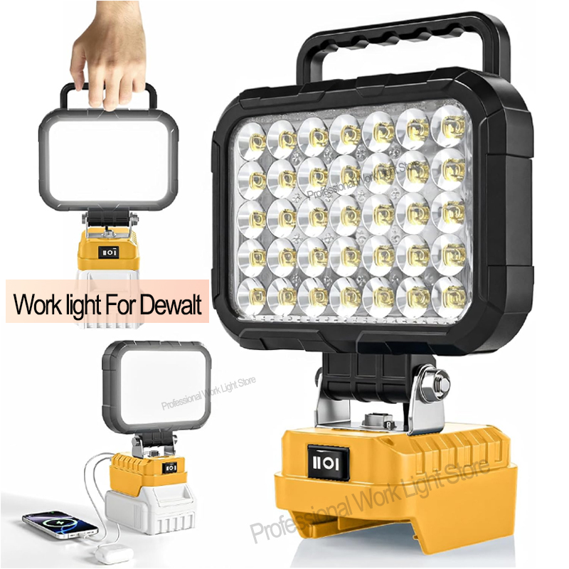 5 インチ Dewalt ワークライト 18V リチウム電池ワイヤレス LED ライト互換 DCB204 DCB206 ポータブル屋外懐中電灯