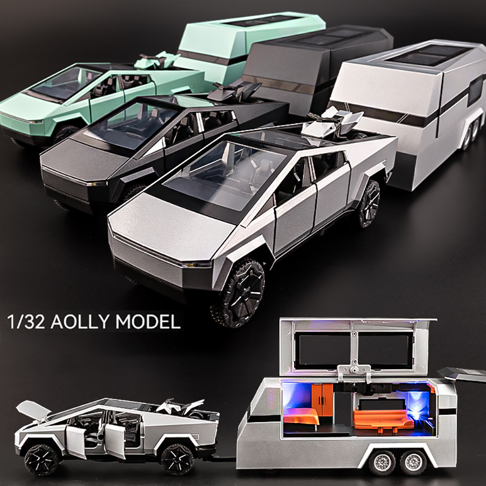 1:32 模擬ピックアップトラックモデル音と光プルバックおもちゃの車金属キャンピングカーバンボーイズコレクション装​​飾品ギフト