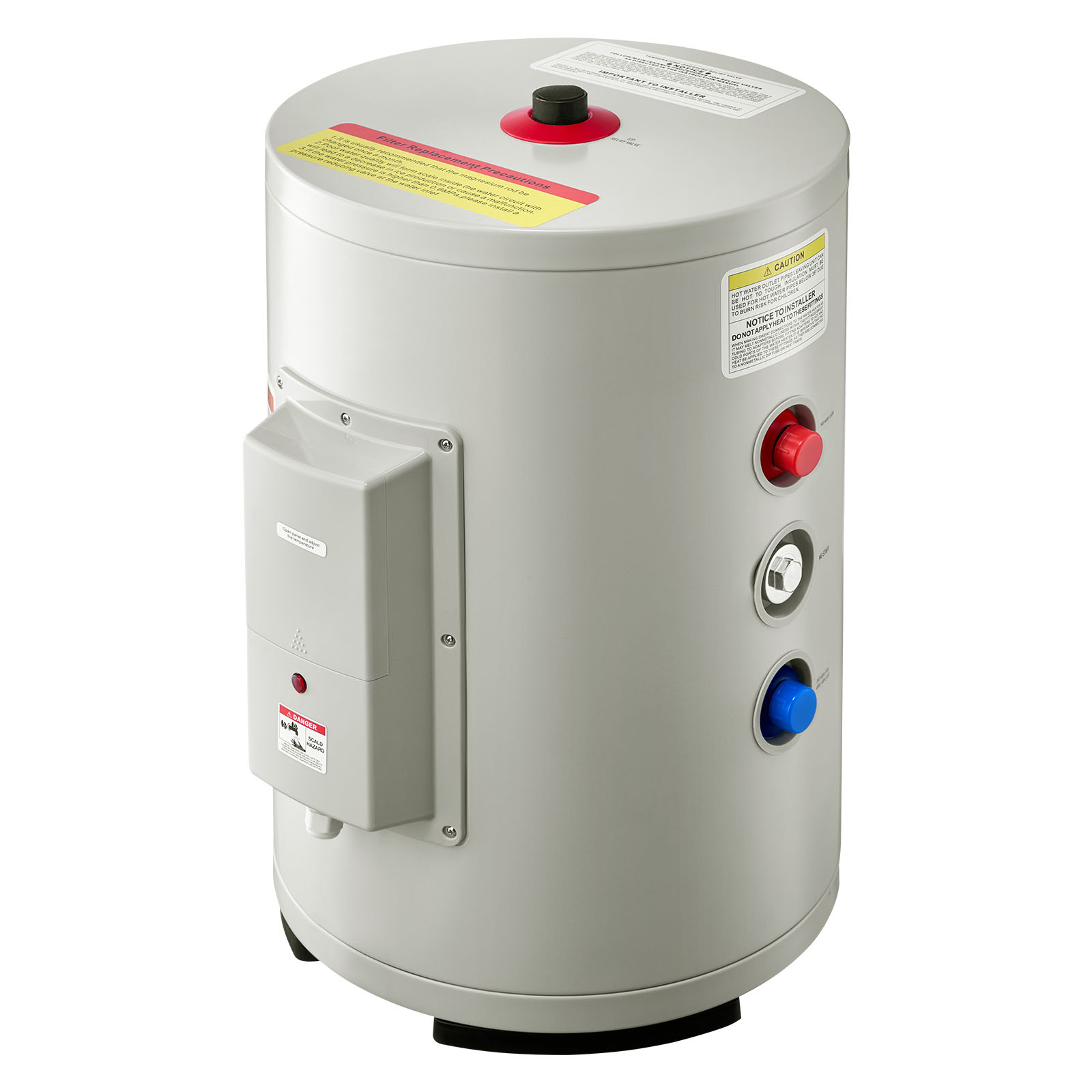 SucceBuy 6 ガロン電気タンク給湯器 1600 ワット使用時点給湯器 ノブ制御付き スタジオ アパートメント RV グレー