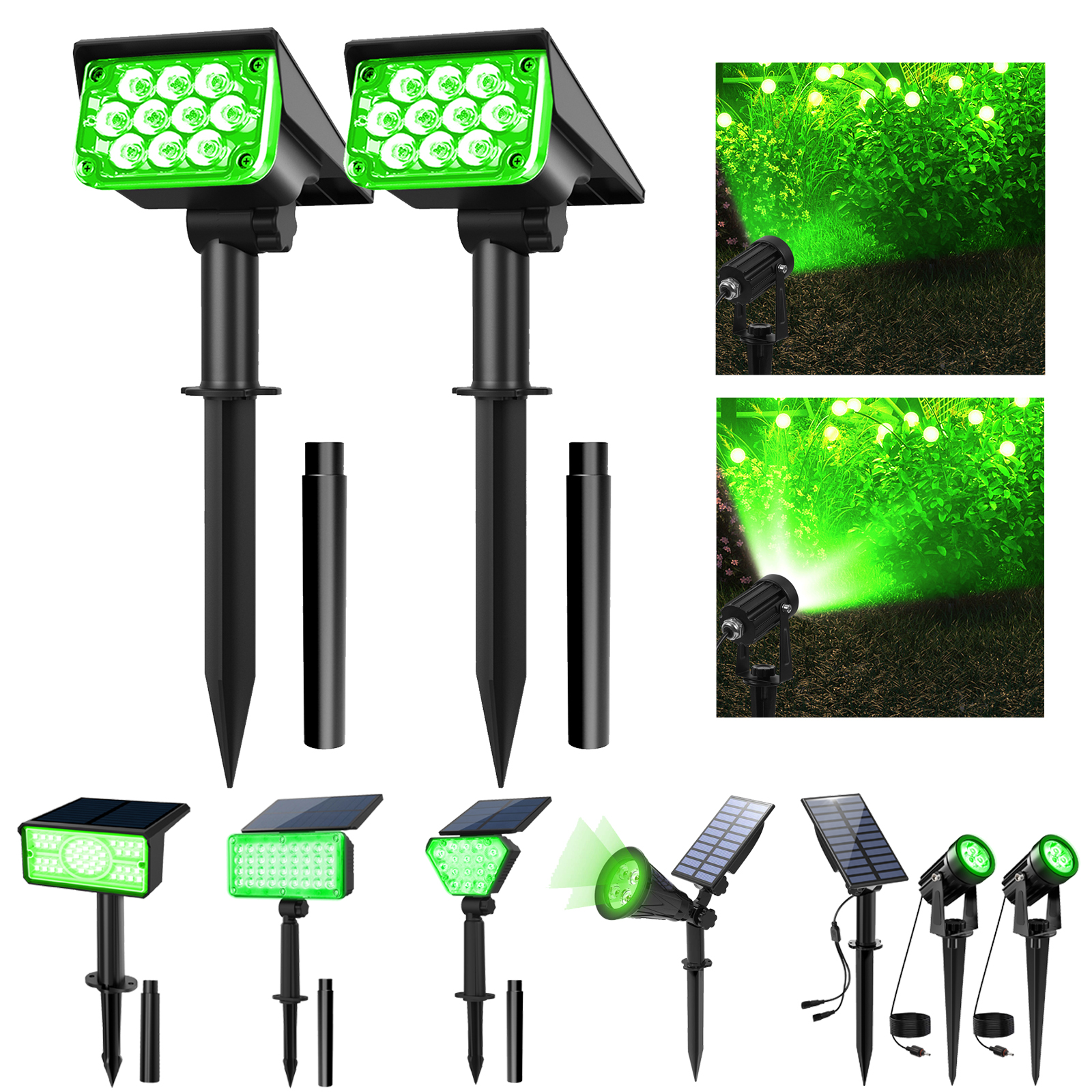 1PC グリーンソーラー LED ライト屋外太陽光発電ライト IP65 防水芝生ライトウォールライト庭の装飾