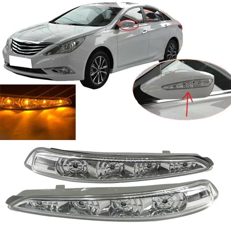 ターンシグナルライトヒュンダイソナタ 8 2010 2011-2014 自動 LED インジケータウインカーリピーターターンシグナルランプ車のバックミラー