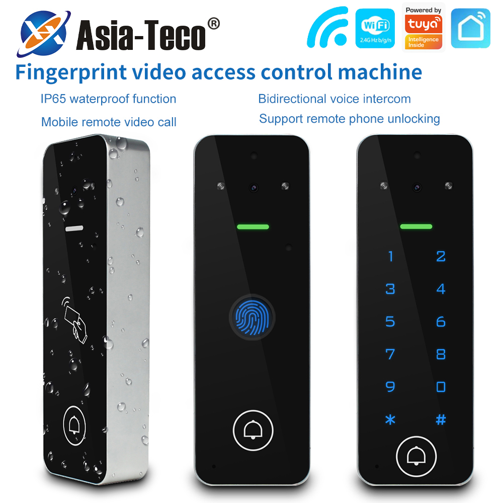 Tuya アプリをサポート屋外メタル アクセス コントロール キーボード、ビデオ ドアベル、WiFi RFID デジタル指紋インターホン システム