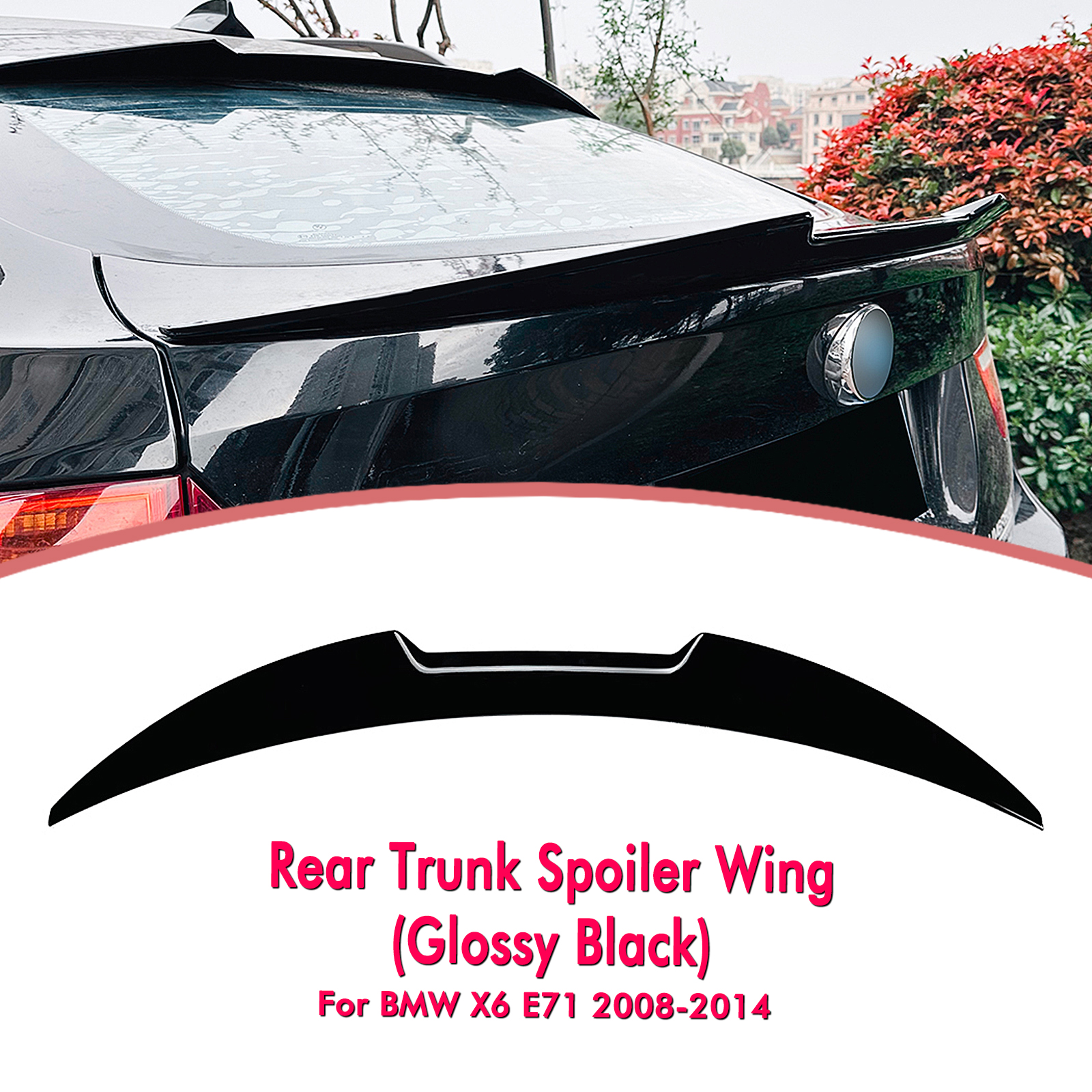 リアトランクスポイラーリップウイング BMW X シリーズ X6 E71 2008-2014 30d 35i 40i 40i M50i M50d F16 X6M テールブーツセンタースプリッターリップ