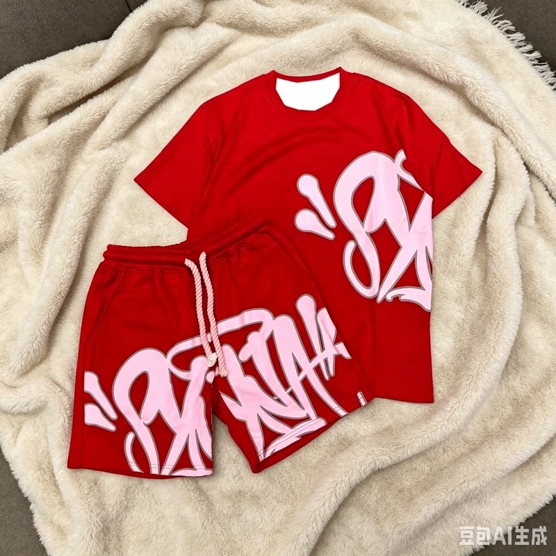 2026 流行の服アウトドアカジュアル夏 Tシャツショートパンツファッションレディースメンズ Y2K 衣装 Tシャツストリートトップストランクスモト