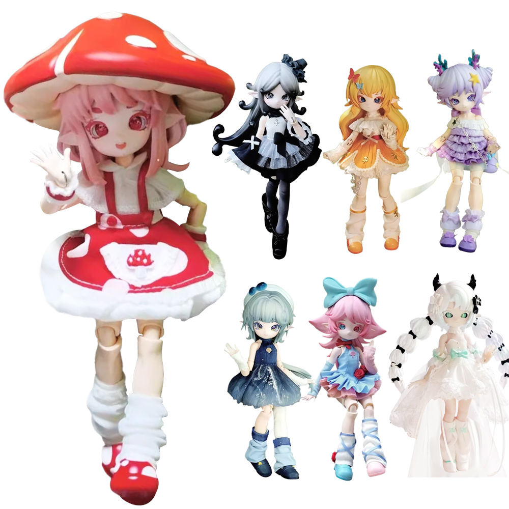 本物の在庫キノコ菌 1/12 BJD ブラインドボックス可動関節人形アニメフィギュアグッズトレンディなおもちゃの装飾品ギフト
