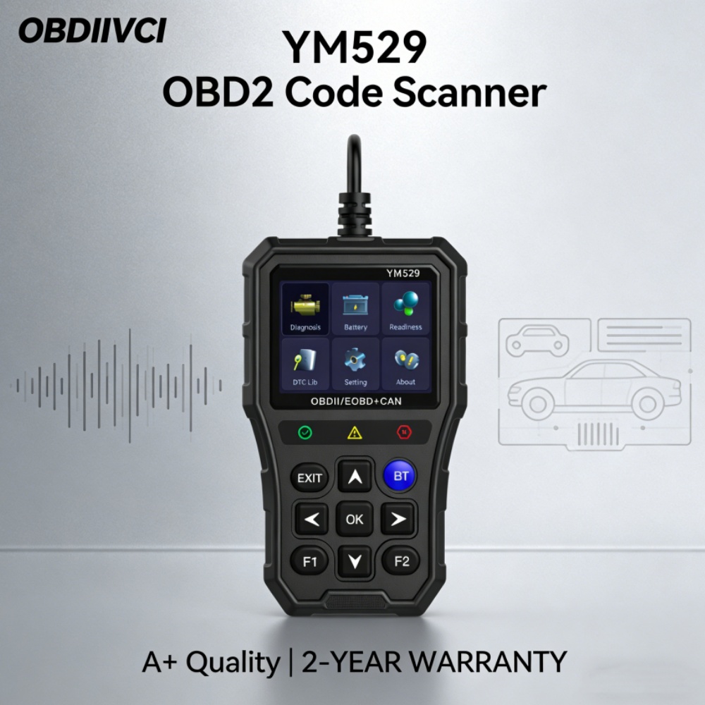 YM529 黒色 OBD2 カースキャナーと評価チェックエンジンシステムコードリーダー OBD2 スキャナー自動車診断ツール